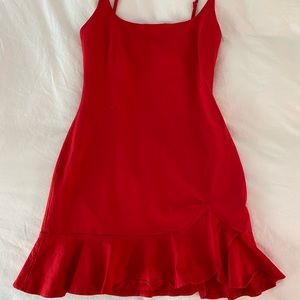 Red mini dress